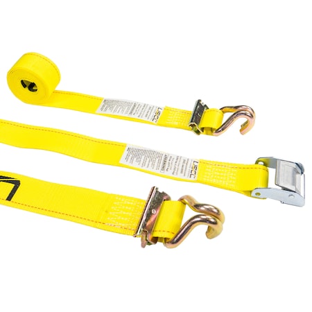 Us Cargo Control 2'' X 12' Yellow E-Track Cam Strap w/Spring E-Fittings and Wire Hooks C312SEFWH-Y